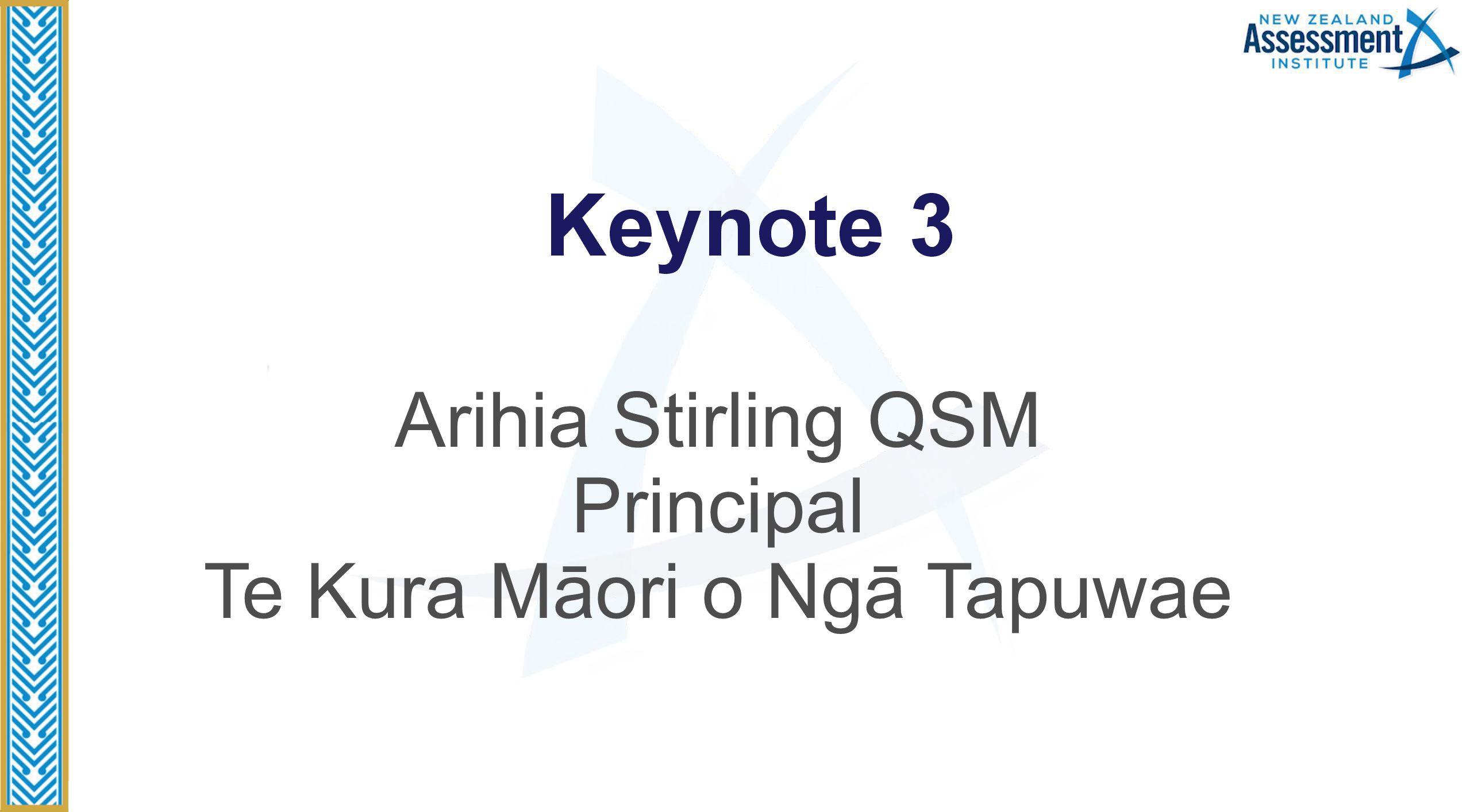 03 Keynote Address - Arihia Stirling QSM